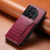 OnePlus 12 Crocodile Texture Card Bag Design Full Coverage Phone Case - Red