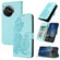 OnePlus 12 Datura Flower Embossed Flip Leather Phone Case - Light blue