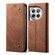 OnePlus 12 Denim Texture Casual Style Horizontal Flip Leather Case - Brown