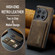 OnePlus 12 DG.MING M2 Series 3-Fold Multi Card Bag + Magnetic Phone Case - Coffee
