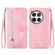 OnePlus 12 Embossed Flower Zipper Leather Phone Case - Pink