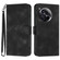 OnePlus 12 Line Pattern Skin Feel Leather Phone Case - Black