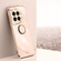 OnePlus 12 XINLI Straight Edge 6D Electroplate TPU Phone Case with Ring Holder - Pink