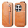 OnePlus 12 Zipper Wallet Vertical Flip Leather Phone Case - Brown
