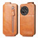 OnePlus 12R Zipper Wallet Vertical Flip Leather Phone Case - Brown