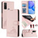 TCL 20 R Cat Rat Embossed Pattern RFID Leather Phone Case with Lanyard - Pink