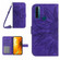 TCL 20 SE Skin Feel Sun Flower Pattern Flip Leather Phone Case with Lanyard - Dark Purple