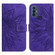 TCL 30 SE/30E/306/305 Skin Feel Sun Flower Pattern Flip Leather Phone Case with Lanyard - Dark Purple