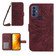 TCL 30 SE/30E/306/305 Skin Feel Sun Flower Pattern Flip Leather Phone Case with Lanyard - Wine Red