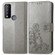 TCL 30 V 5G Four-leaf Clasp Embossed Buckle Leather Phone Case - Gray