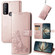 TCL 30 V 5G Four-leaf Clasp Embossed Buckle Leather Phone Case - Rose Gold