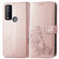 TCL 30 V 5G Four-leaf Clasp Embossed Buckle Leather Phone Case - Rose Gold