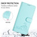 TCL 305 / 306 Cat Rat Embossed Pattern RFID Leather Phone Case with Lanyard - Mint Green