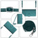 TCL 305 / 306 Cat Rat Embossed Pattern RFID Leather Phone Case with Lanyard - Peacock Green