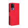 TCL 40 R 5G Skin Feel Calf Texture Card Slots Leather Phone Case - Red