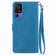 TCL 40 SE Embossed Flower Zipper Leather Phone Case - Blue