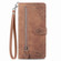 TCL 40 SE Embossed Flower Zipper Leather Phone Case - Brown