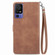 TCL 40 SE Embossed Flower Zipper Leather Phone Case - Brown