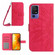 TCL 40 SE HT04 Skin Feel Sun Flower Embossed Flip Leather Phone Case with Lanyard - Rose Red