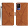 TCL 40 SE Stitching Embossed Leather Phone Case - Brown