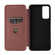 TCL 40 XL Carbon Fiber Texture Flip Leather Phone Case - Brown