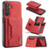 Samsung Galaxy A15 5G / A15 4G DG.MING M2 Series 3-Fold Multi Card Bag + Magnetic Phone Case - Red