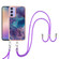 Samsung Galaxy A15 5G Electroplating Marble Dual-side IMD Phone Case with Lanyard - Purple 016