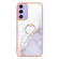 Samsung Galaxy A15 5G Electroplating Marble IMD TPU Phone Case with Ring Holder - White 006 Samsung Galaxy A15 5G Electroplating Marble IMD TPU Phone Case with Ring Holder - White 006