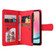 Samsung Galaxy A24 4G / 5G / A25 5G Skin Feel Multi-Card Wallet Zipper Leather Phone Case - Red