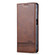 Samsung Galaxy A25 5G AZNS Magnetic Calf Texture Flip Leather Phone Case - Dark Brown