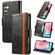 Samsung Galaxy A25 5G CaseNeo Splicing Dual Magnetic Buckle Leather Phone Case - Black