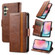 Samsung Galaxy A25 5G CaseNeo Splicing Dual Magnetic Buckle Leather Phone Case - Brown