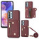 Samsung Galaxy A25 5G DF-09 Crossbody Litchi texture Card Bag Design PU Phone Case - Wine Red