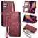 Samsung Galaxy A25 5G Geometric Zipper Wallet Side Buckle Leather Phone Case - Red