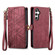 Samsung Galaxy A25 5G Geometric Zipper Wallet Side Buckle Leather Phone Case - Red