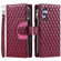Samsung Galaxy A25 5G Glitter Lattice Zipper Wallet Leather Phone Case - Wine Red