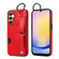 Samsung Galaxy A25 5G Global Calf Texture Wrist Card Slot Ring Phone Case - Red