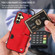 Samsung Galaxy A25 5G Global Calf Texture Wrist Card Slot Ring Phone Case - Red