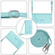 Samsung Galaxy A25 5G Global Cat Rat Embossed Pattern RFID Leather Phone Case with Lanyard - Mint Green
