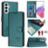 Samsung Galaxy A25 5G Global Cat Rat Embossed Pattern RFID Leather Phone Case with Lanyard - Peacock Green