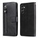 Samsung Galaxy A25 5G Global Fashion Calf Texture Zipper Leather Phone Case - Black