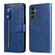 Samsung Galaxy A25 5G Global Fashion Calf Texture Zipper Leather Phone Case - Blue