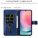 Samsung Galaxy A25 5G Global Fashion Calf Texture Zipper Leather Phone Case - Blue