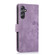 Samsung Galaxy A25 5G Global Orchid Butterfly Embossed Leather Phone Case - Purple