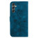 Samsung Galaxy A25 5G Lily Embossed Leather Phone Case - Dark Blue