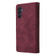 Samsung Galaxy A25 5G Multifunctional Frosted Zipper Wallet Leather Phone Case - Wine Red