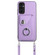 Samsung Galaxy A25 5G Organ Card Bag Ring Holder Phone Case with Long Lanyard - Purple