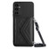 Samsung Galaxy A25 5G Rhombic Texture Card Bag RFID Phone Case with Long Lanyard - Black