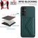 Samsung Galaxy A25 5G Rhombic Texture Card Bag RFID Phone Case with Long Lanyard - Green