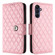 Samsung Galaxy A25 5G Rhombic Texture Flip Leather Phone Case with Lanyard - Pink